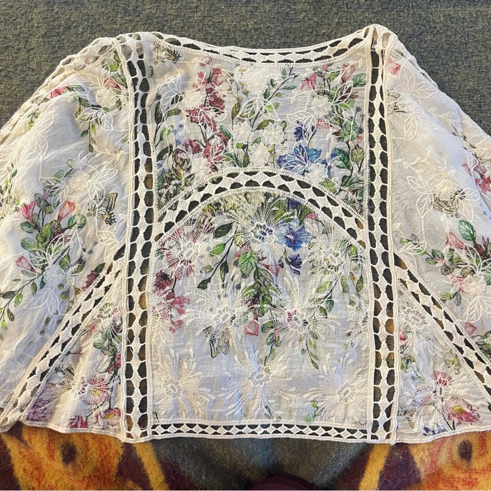 Anthropologie cape duster one size embroidered - Picture 6 of 6